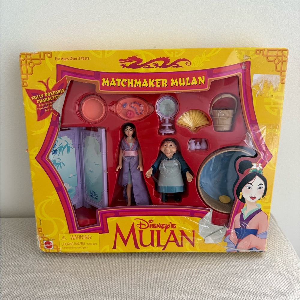VTG Sealed Mattel Disney Mulan MATCHMAKER MULAN Fully Poseable Figure Set